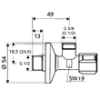 Robinet coltar de reglaj cu filtru 1/2" - 3/8" SCHELL 054300699