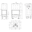 Focar de semineu, monobloc de colt, din fonta, pe combustibil solid, 10 kW, pentru 287 m3, Monoblocco 800 Angolo, La Nordica-Extraflame