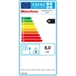 Eticheta energetica semineu pe peleti 3.2-8.0 kW, pentru 230 m3, KLAUDIA PLUS 5.0, negru, La Nordica-Extraflame