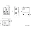 Dimensiuni soba pe lemne, 7.9 kW, pentru 226 m³, ROSETTA 5.0, Bordeaux, La Nordica-Extraflame