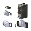 Pachet automatizare pentru cazanele pe combustibil solid BlauTech 28, 37, 47 kW, cu controler EU28N PID SIGMA și ventilator WPA 117 TECH