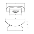 Suport lemne Caldi LUNA 40, gri, 402 x 370 x 138 mm