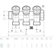 Distribuitor sanitar modular 1" 2 cai 24x19 FIV