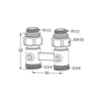 Robinet pentru radiatoare tip H, drept, 1/2" - 3/4", Vekotrim, HEIMEIER