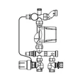 Grup amestec si pompare, cu pompa electronica, 20 - 55 °C, cu cap termostatic, 77450000, SLQ, TECEfloor