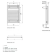 Radiator de baie port-prosop, 600 x 862, 427 W, alb, drept, Banga, Purmo