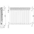Calorifer din aluminiu 600 x 12 elemente, EURAD