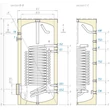 Boiler indirect pentru apă caldă menajeră, 2 serpentine în paralel, 500 litri, Ø 750 mm, izolat, TESY EV 12S+17S 500 75, 304996 detalii produs