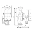 Dimensiuni pompa de recirculare apa calda Wilo Atmos PICO 25/1-4, 20 W, H max. 4.1 m, Q max. 3 mc/h, 180 mm, 230 V