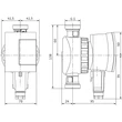 Dimensiuni pompă de recirculare apă caldă menajeră Wilo Star-Z NOVA A, 4132761, 5 W, H max. 1 m, Q max. 0.4 mc/h, 138 mm, 230 V