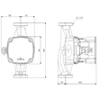 Dimensiuni pompa de recirculare apa calda GRUNDFOS ALPHA1 25-60 180, 93074163, 45 W, H max. 3.06 m, Q max. 2.28 mc/h, 180 mm, 230 V