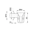 Sifon condens pentru boiler electric, dublu cu bilă, PP, Ø20/Ø32 mm, alb, STYRON STY-517-1 detaliu Ø20 Ø32 mm
