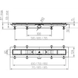 Detaliu rigolă de duș liniară LIV 675024 cu grilă inox negru mat și ramă din plastic