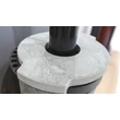 Detalii șemineu pe lemne, 7.5 kW, pentru 215 m3, cu geam panoramic curbat de mare dimensiune, suprafață din piatră naturală, LIU' 5.0 PETRA, La Nordica-Extraflame