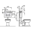 Rezervor WC aparent semiînălțime 6/9 L, izolat, alb, GLADYS SANIT - detaliu conexiune și poziționare la WC