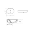 Lavoar Cersanit Caspia, montat pe blat, oval, alb, 60 cm