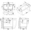 Chiuveta Basic 160, cu 2 cuve, satin, Alveus