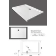 Dimensiuni cadita dus rectangulara din ABS si acril 70 x 100 x 5 cm, RTA07 GLADYS