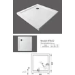 Dimensiuni cadita de dus patrata din ABS si acril 80 x 80 x 5 cm, RTA02 GLADYS