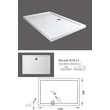Dimensiuni cadita de dus rectangulara din ABS si acril 80 x 120 x 5 cm, RTA13 GLADYS