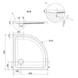Cadita de dus semirotunda 80 x 4 Tako CERSANIT S204-001