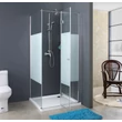 Set perete duș fix, cu dimensiunile 80 x 80 x 185 cm, din sticlă securizată de 5 mm, GLADYS, vedere ușa deschisă