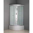 Cabina de dus din sticla securizata si aluminiu, 90 x 90 cm, echipata cu cadita de 35 cm si sifon, GLADYS