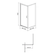 Cabina de dus de colt 90 x 90 x 190 cm, cu usa pivotanta, Arteco, CERSANIT S157-010