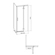 Cabina de dus de colt 90 x 90 x 195 cm, dreapta, Jota, CERSANIT S160-002