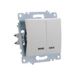 Intrerupator dublu, cu LED, montabil incastrat in doza de aparat, pentru uz interior, 9206-2N SCHELDEN