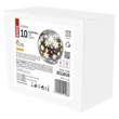 Glob de sticla cu LED-uri de Craciun - fulgi de zapada, 12 cm, 3x AA, interior, alb cald, cronometru, DCLW28, EMOS