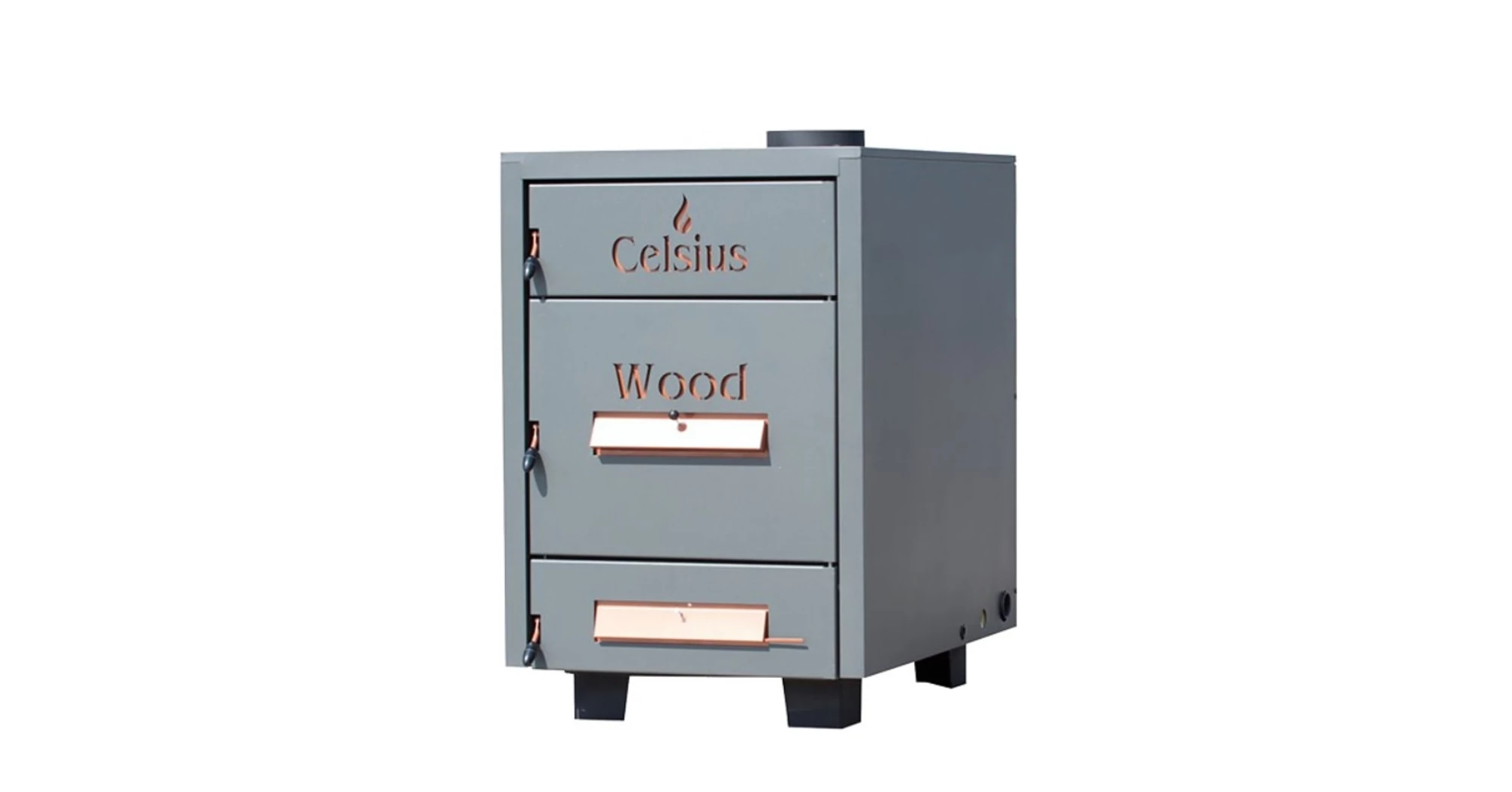 Cazan pe lemne din tabla de otel 125 kW Wood 90 - 125 Celsius