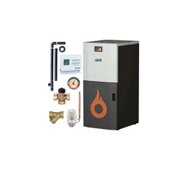 Pachet incalzire GOLD cu cazan pe peleti cu curatarea automata a arzatorului 25 kW KEPO cu KIT de instalare