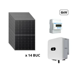 Pachet fotovoltaic trifazat 6 kW cu panou solar fotovoltaic 430 W LR5-54HTH-430M LONGi invertor solar ON/OFF Grid 6 kW SUN2000-6KTL-M1 HUAWEI si contor inteligent trifazat 100A/40 mA DTSU666-H HUAWEI