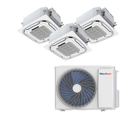 Aparat de aer conditionat multisplit 42000 BTU pentru 3 incaperi cu 3 x 18000 BTU unitate interioara tip caseta BlauTech