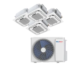 Aparat aer conditionat multisplit 42000 BTU pentru 4 incaperi cu 4 x 12000 BTU unitate interioara tip caseta BlauTech