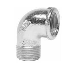 Cot din fonta zincata de 1/2", 90 °, filet interior-exterior, GEBO Platinum