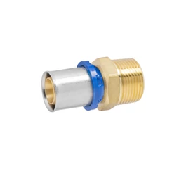 Racord presare drept 20 x 3/4", filet exterior, APE RACCORDERIE, alama, pentru tevi multistrat