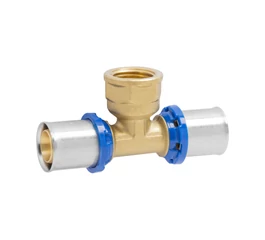 Teu presare 16 x 1/2", filet interior, APE RACCORDERIE, alama, pentru tevi multistrat