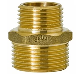 Niplu redus alama 1/4" x 3/8", filet exterior - filet exterior, GEBO GOLD