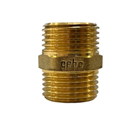 Niplu alama 1/2", filet exterior - filet exterior, GEBO GOLD