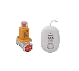 Detector gaze cu electrovalvă 3/4", alimentare 220V, pentru GPL și gaz metan, normal deschis cu rearmare manuală, ERMETIQ ELG-QDF/E34