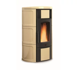 Termosemineu pe peleti tip centrala 5,4 - 18,1 kW pentru 519 m3 Iside Idro H15 La Nordica-Extraflame culoarea Pergament