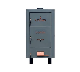 Cazan combi pe lemne si peleti din tabla de otel 25-29 kW cu posibilitate de ardere peleti Celsius