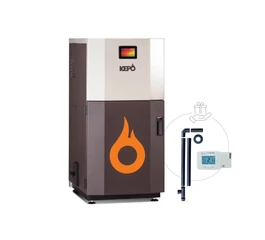Cazan compact pe peleti gata de instalare KEPO 25 kW curatare manuala a arzatorului