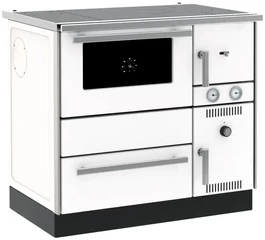 Soba de gatit cu plita si cuptor tip centrala Alfa Plam AlfaTerm20 23 kW alb stanga