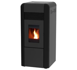Termosemineu pe peleti, tip centrala, din otel, Alfa Plam, Dino, 17 kW, negru, autonomie 35 ore