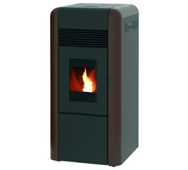 Termosemineu pe peleti, tip centrala, din otel, Alfa Plam, Dino, 17 kW, bronz, autonomie 35 ore