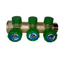 Distribuitor 3 cai, de 1" cu robinet 1/2", cromat, GOBE