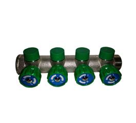 Distribuitor 4 cai, de 1" cu robinet 1/2", cromat, GOBE